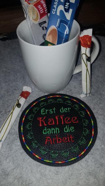 ITH - Stickdatei Mug Rug EKG-Linie Kaffeetasse